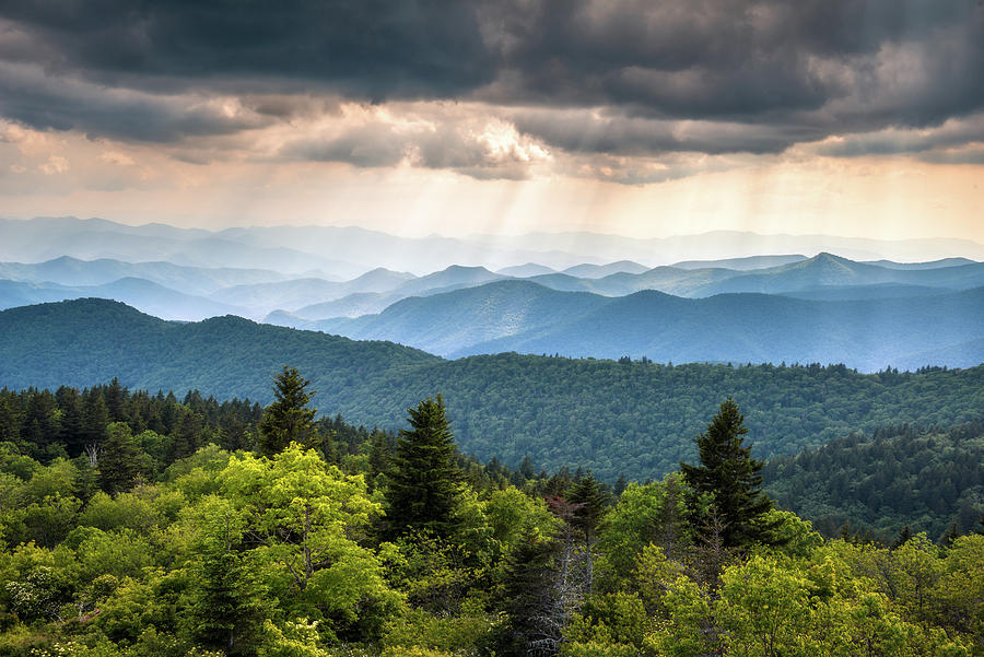 Great Smoky Mountains From Blue Ridge Parkway Photograph