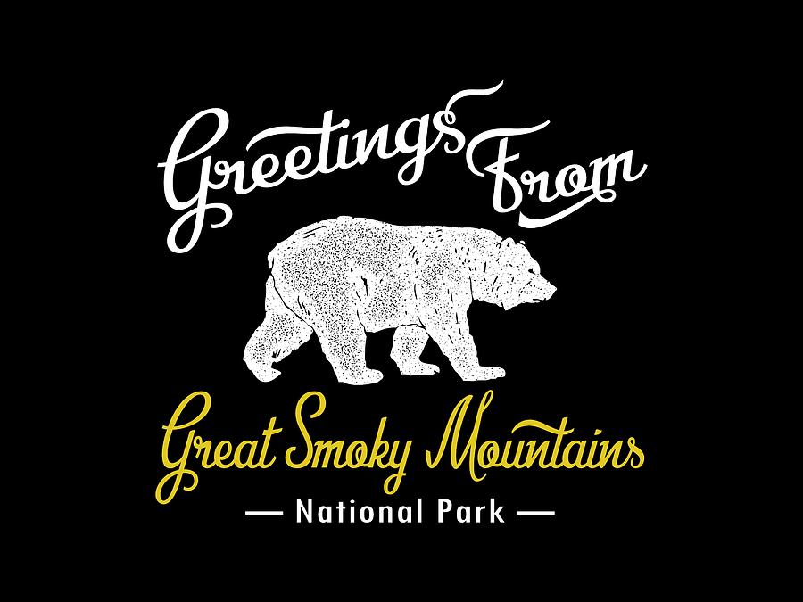 Great Smoky Mountains National Park Chalk Bear Digital Art by Flo Karp