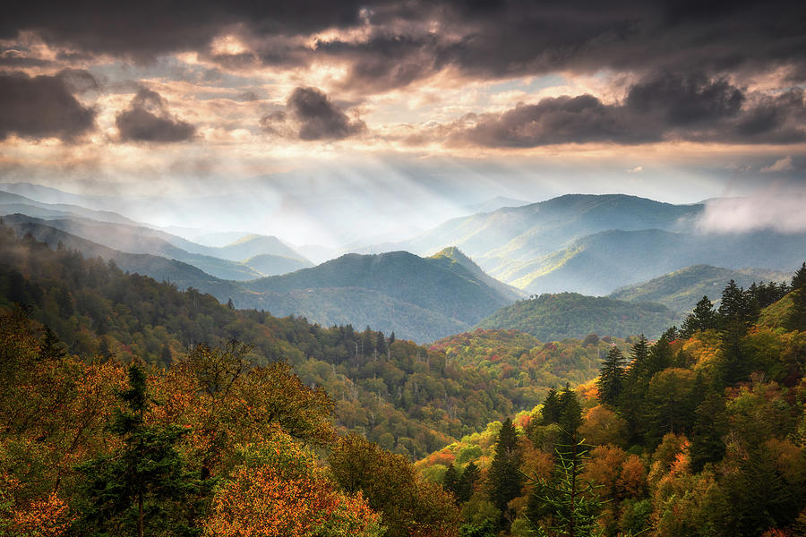 Great Smoky Mountains National Park North Carolina Scenic Autumn Landscape ...