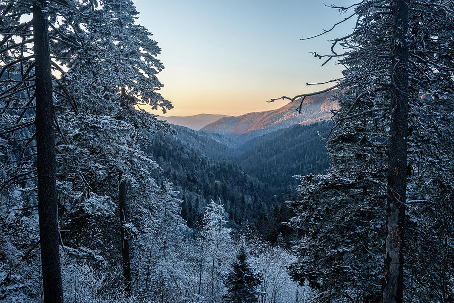 Great Smoky Mountains TN Frosty Evening Photograph by Robert Stephens