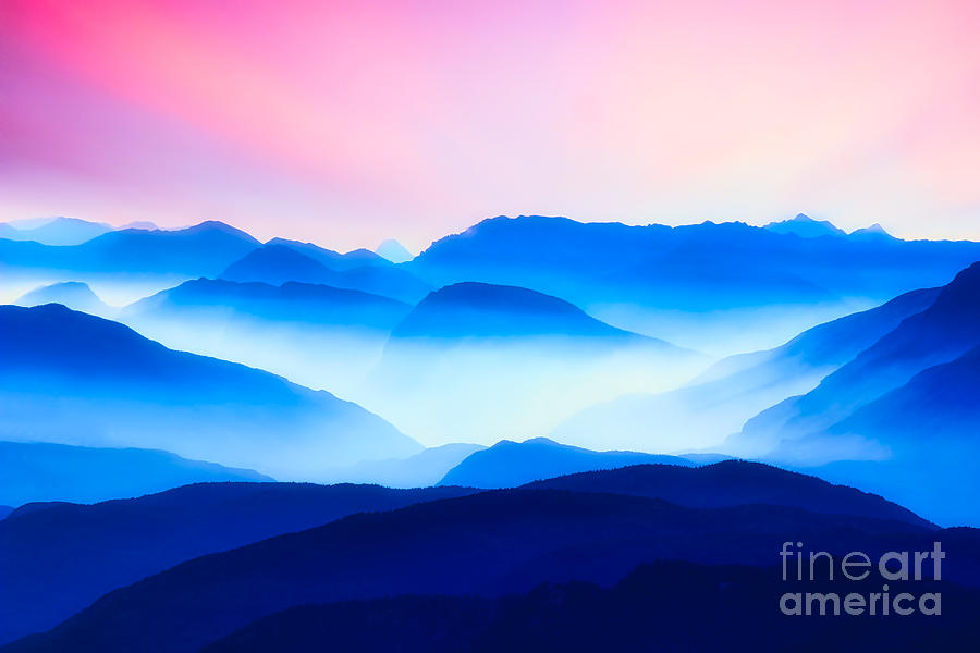 Sunset Photograph - Great Smoky Mountainse in the early morning hours by Stefano Senise