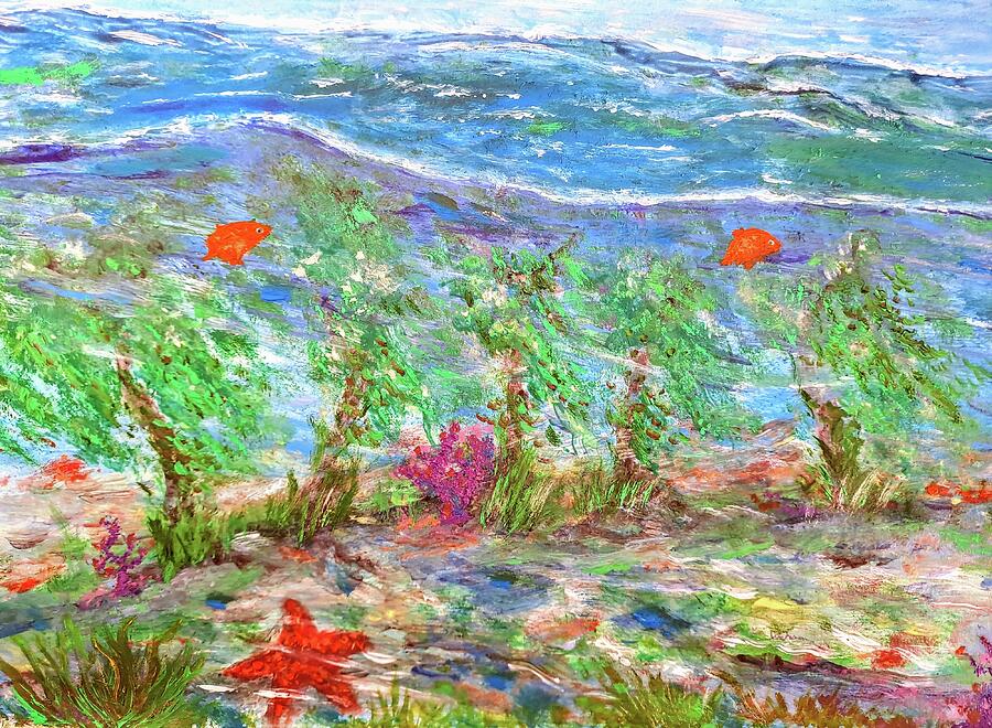 Fish Painting - Great Southern Reef with underwater forest by Lucia Waterson