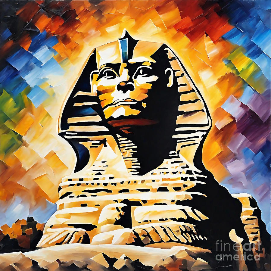 Great Sphinx of Giza Cairo Egypt Painting by Rhys Jacobson - Fine Art ...