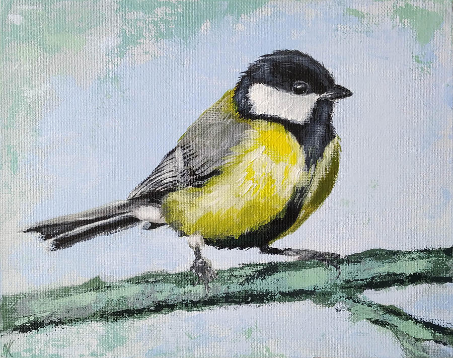 Great tit bird painting Painting by Iryna Khort - Fine Art America