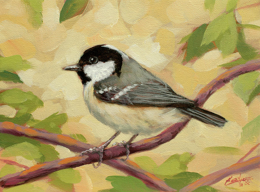 Great Tit Portrait Painting by John Silver