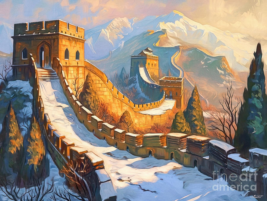 Great Wall of China Digital Art by Jutta Maria Pusl