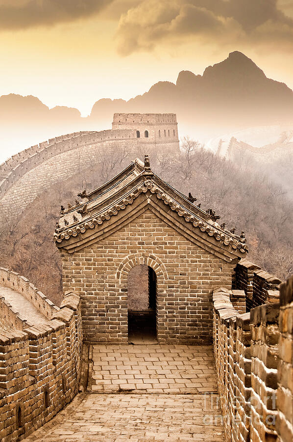 Great wall of China - Vertical Photograph by Delphimages Photo Creations