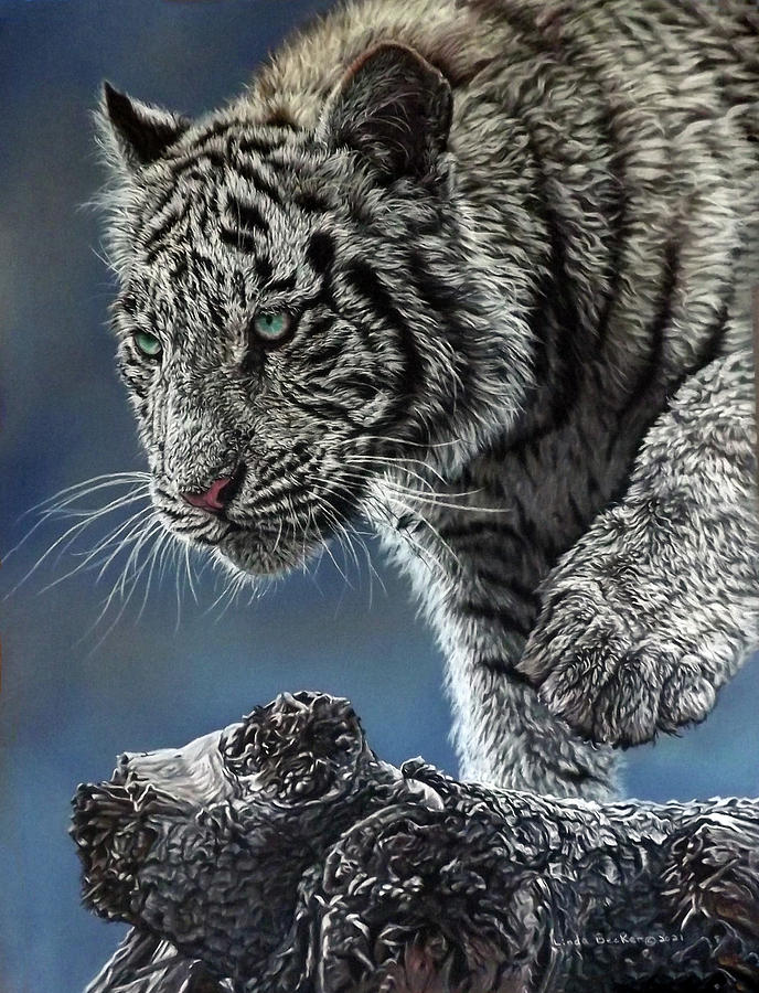 Great White Hunter Painting by Linda Becker