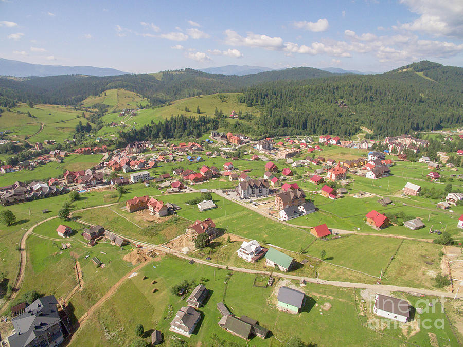 Greate Green Mountaines. Aerial foto of Village Photograph by Andrii ...