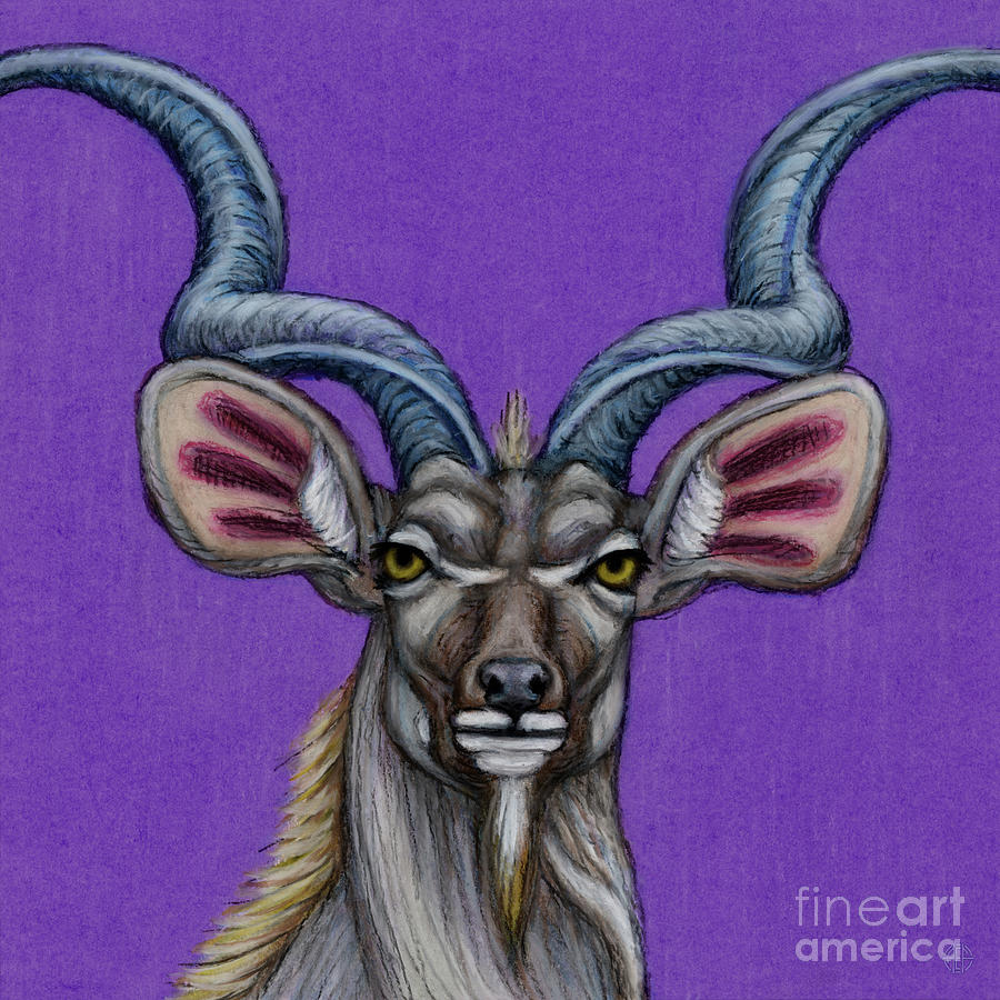 Greater Kudu  Painting by Amy E Fraser