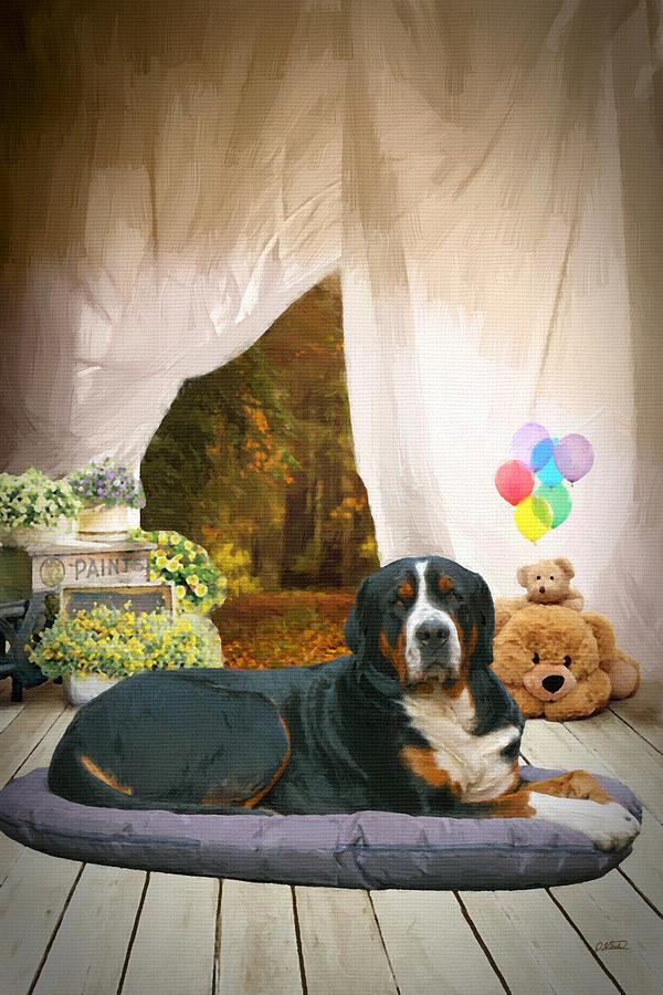 Greater Swiss Mountain Dog - DWP1284290 Painting by Dean Wittle