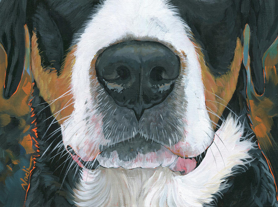 Greater Swiss Mountain Dog Mask 3 Painting by Nadi Spencer