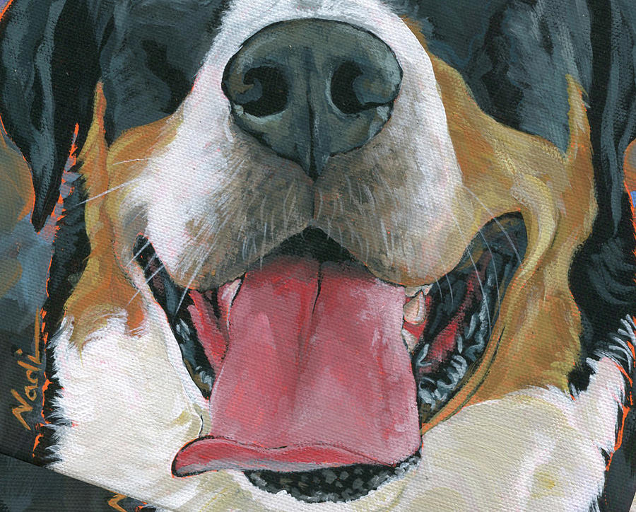 Greater Swiss Mountain Dog Mask 4 Painting by Nadi Spencer