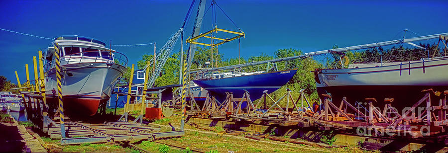 Grebe Shipyard Chicago Pleasure Boat Dry Dock Ship Builders 516040001 Photograph by Tom Jelen