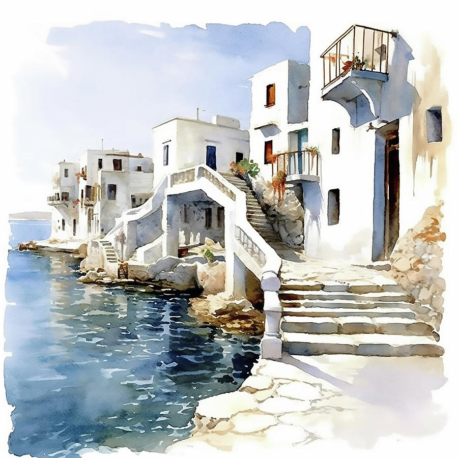 Greek Digital Art - Greece 5 by Terry Bill
