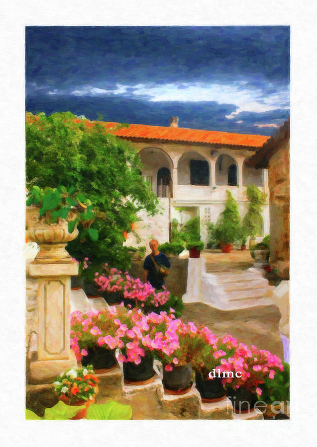 Greece Garden Painting by Donna L Munro