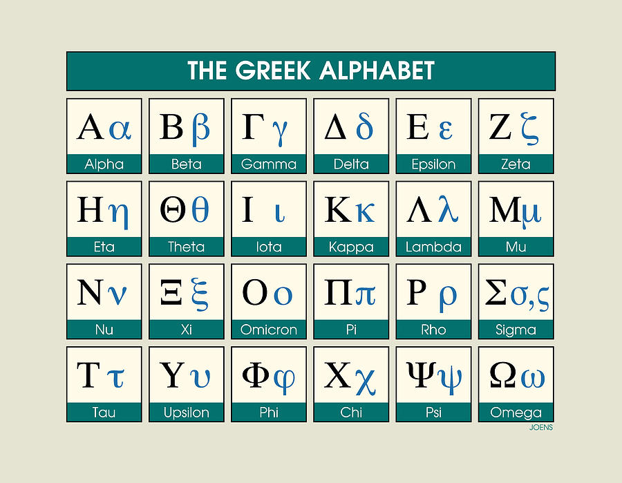 Greek Digital Art - Greek Alphabet by Greg Joens