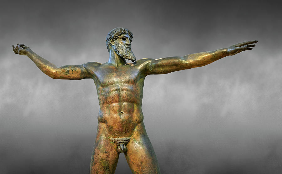 Greek bronze statue of Zeus or Poseidon - Athens National Arcjaeological Museum Photograph by Paul E Williams
