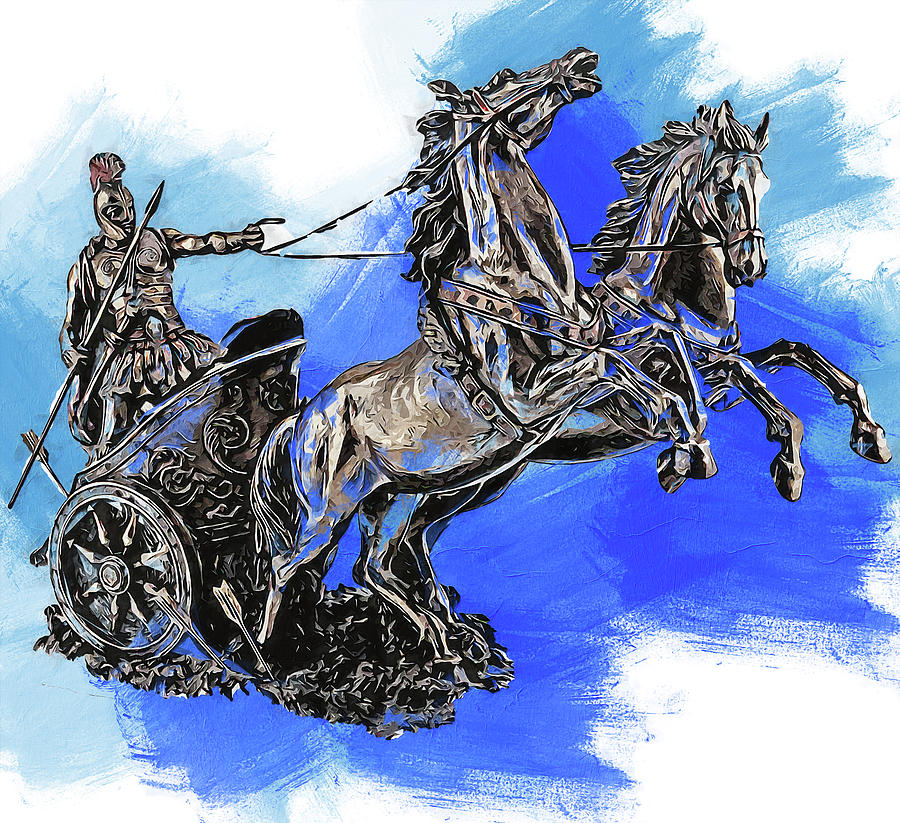 Greek Chariot Painting by AM FineArtPrints