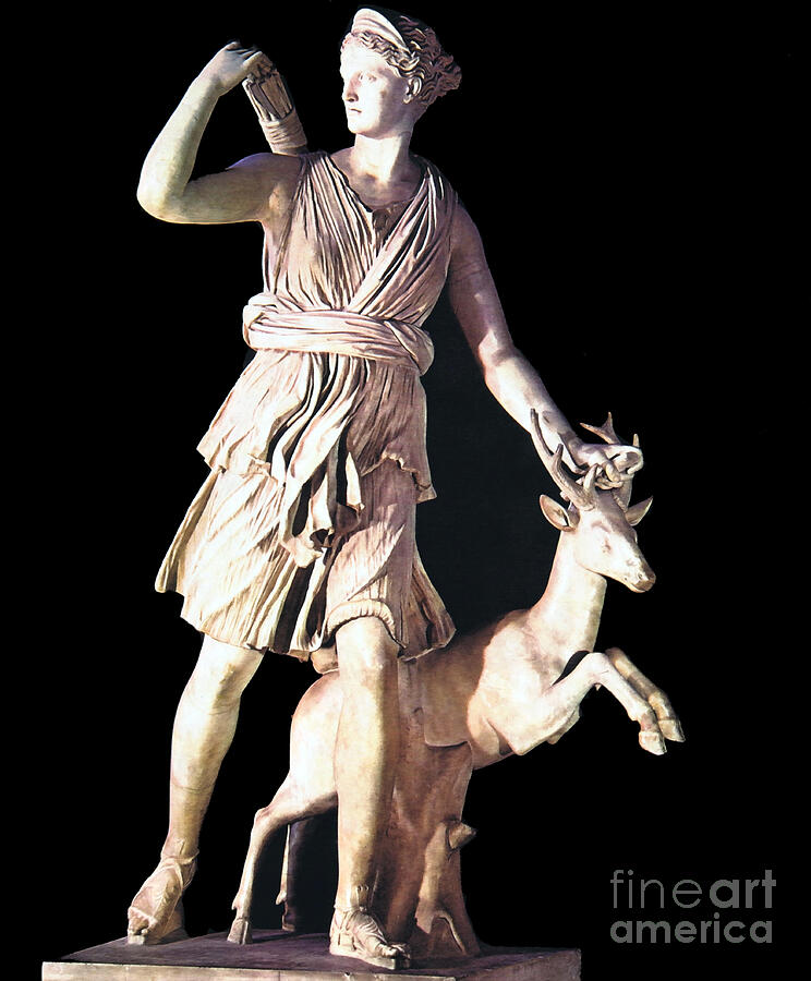 Greek goddess Artemis the huntress Sculpture by Arkitekta Art - Fine ...