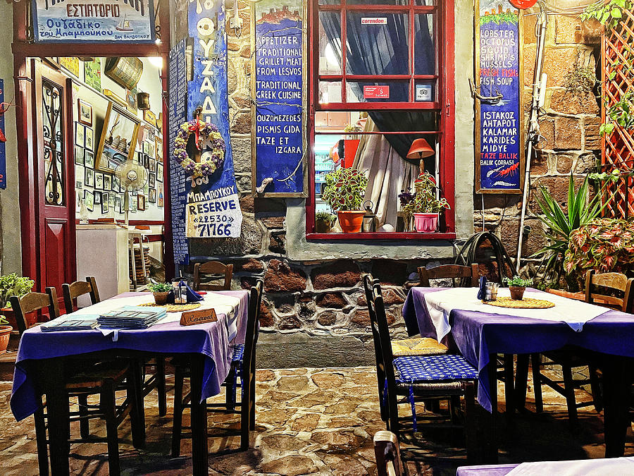 Greek Harbor Restaurant Photograph by Andreas Thust
