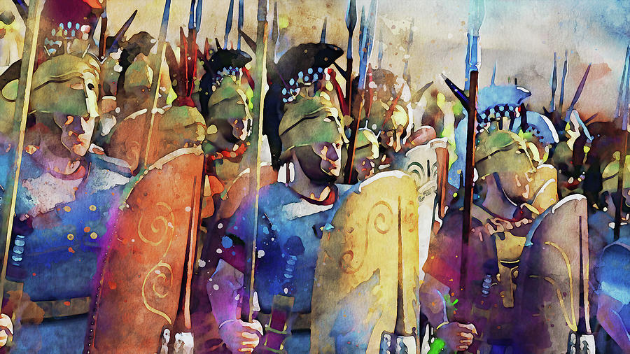 Greek Hoplites, 04 Painting by AM FineArtPrints