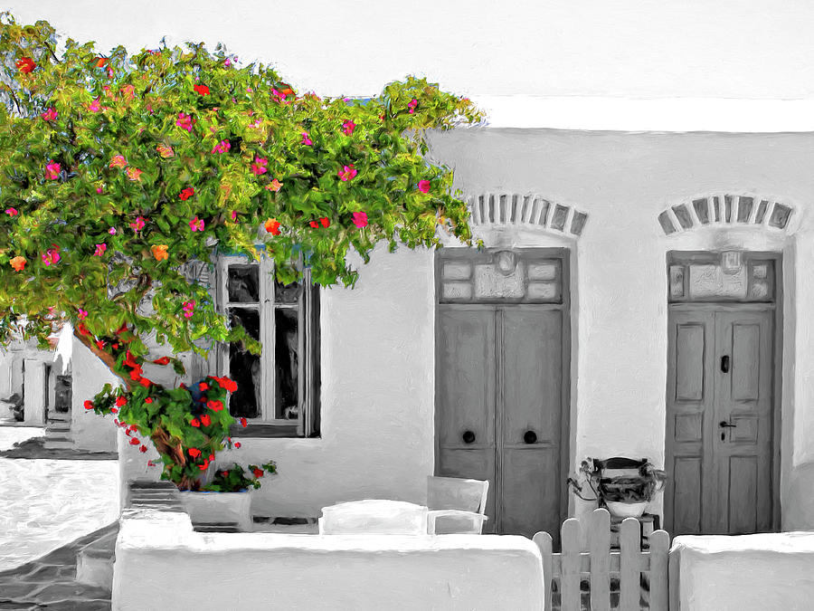 Greek Isles Afternoon Duotone Painting by Dominic Piperata