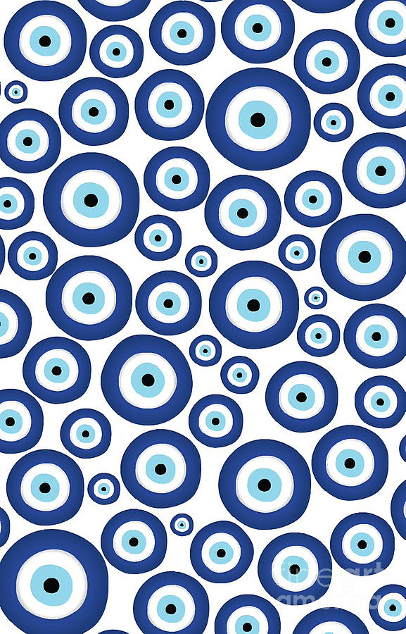 Greek Mati Mataki Matiasma Evil Eye Pattern 1 Digital Art by Bui Thai