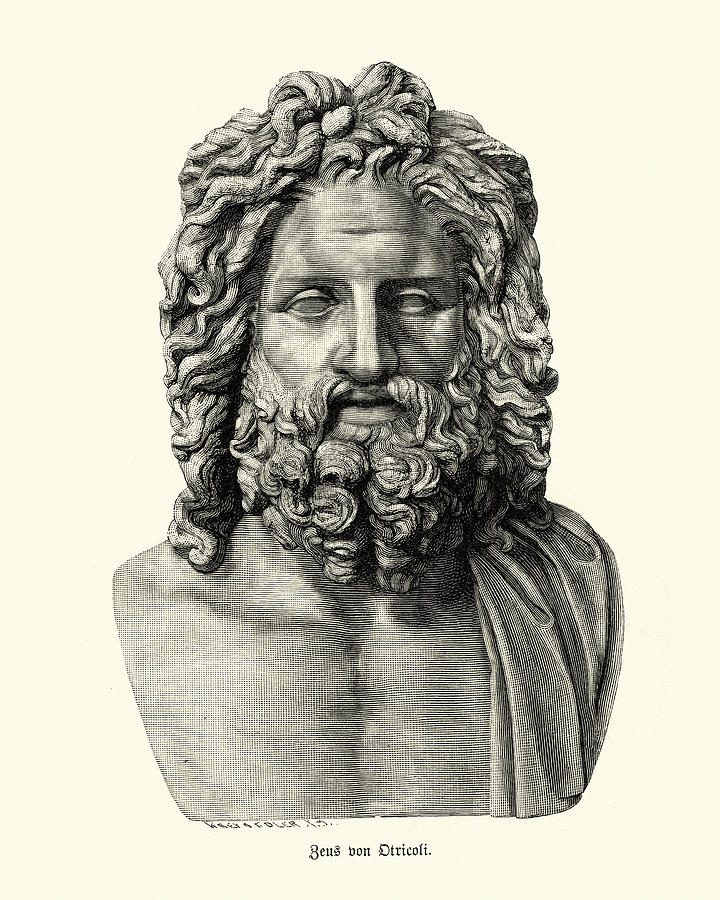 Greek mythology, God Zeus of Otricoli Drawing by Duncan1890