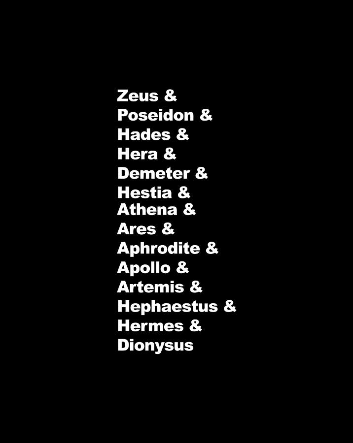 Greek Mythology Gods Pantheon List Of Demigod Names Digital Art by Luke ...