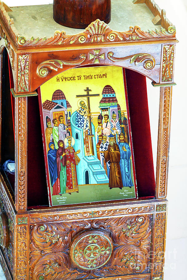 Greek Orthodox Icon at Timios Stavros Monastery in Cyprus Photograph by John Rizzuto