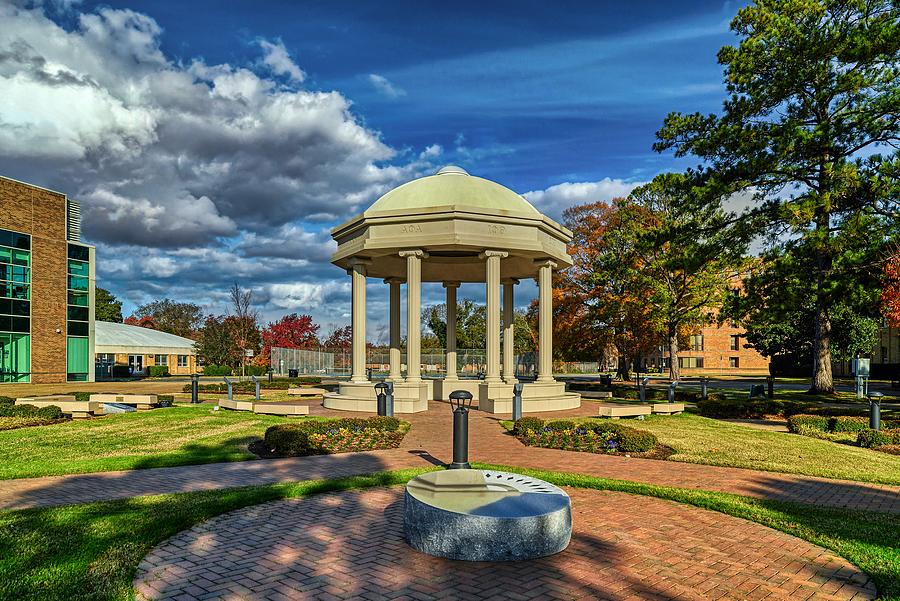 Fall Photograph - Greek Plaza - Hampton University Campus by Mountain Dreams