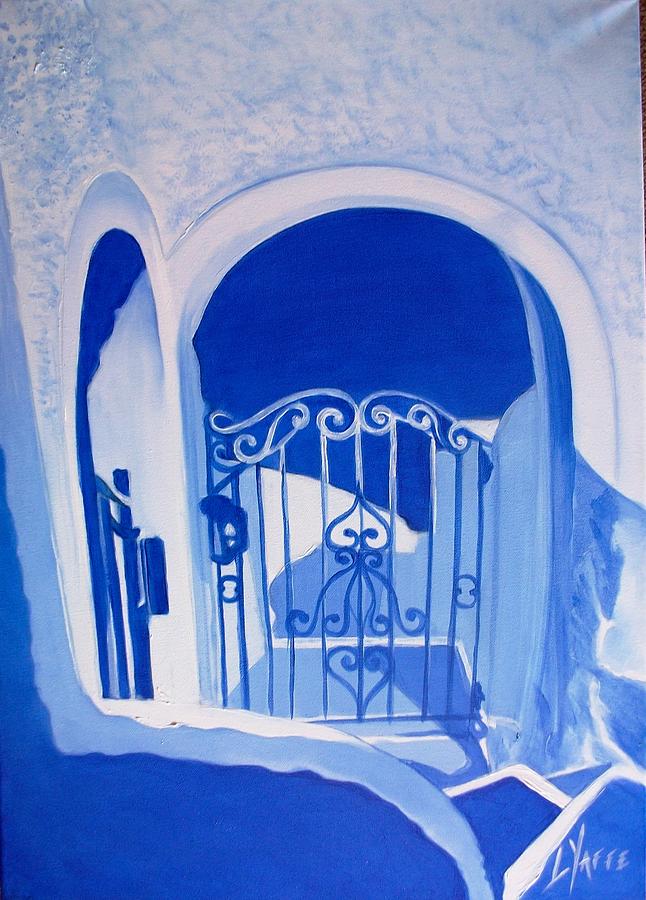 Greek Stylish Gate Painting by Loraine Yaffe