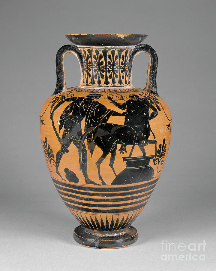 Greek Terracotta Amphora, c470 BC Ceramic Art by Granger
