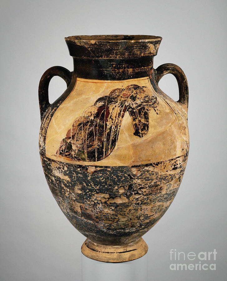 Greek Terracotta Amphora, c600 BC Ceramic Art by Granger
