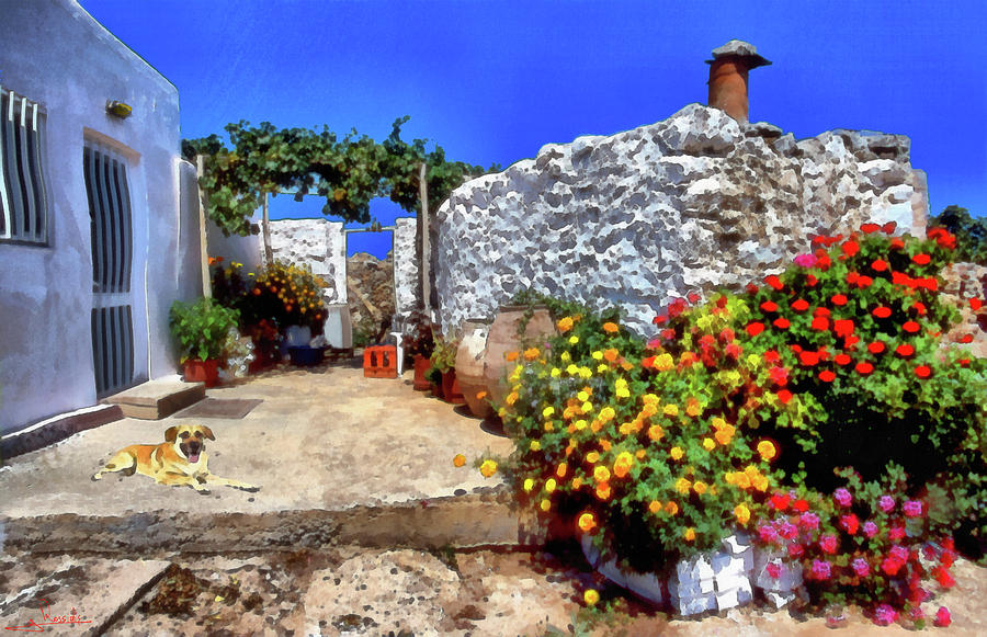 Greek Painting - Greek village house 4 by George Rossidis