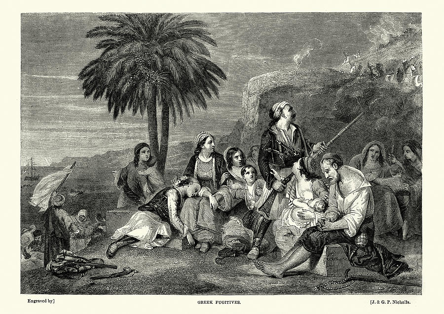 Greek War of Independence, The Fugitives Drawing by Duncan1890