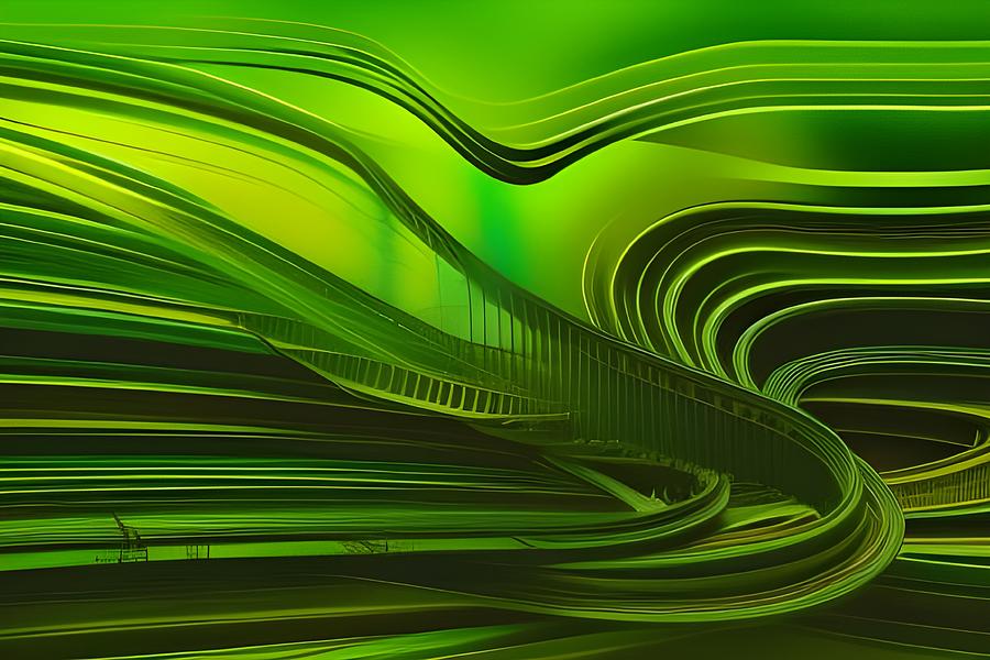 Green Abstract II Digital Art by Beverly Read