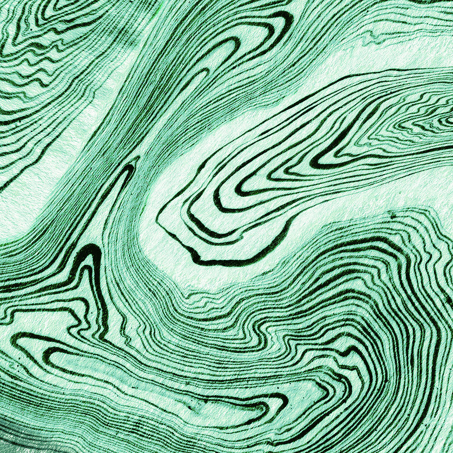 Green Abstract Watercolor Stone Cool Home Interior Decor I Painting