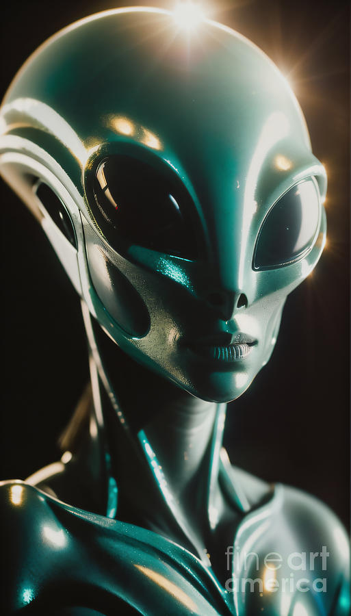 Green Alien Digital Art by Timothy OLeary