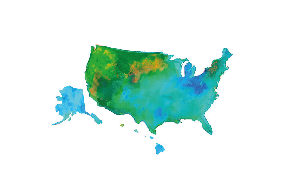 Green and Blue United States Map - Green And Blue United States Map Benameur Benyahia 