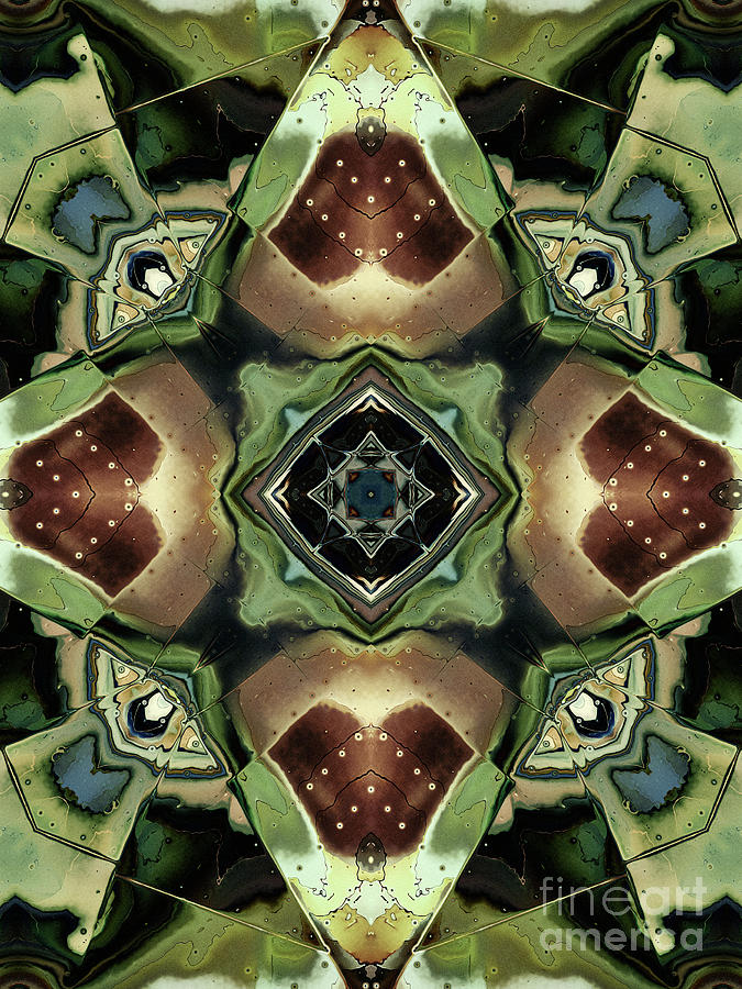 Green And Brown Abstract Digital Art by Phil Perkins