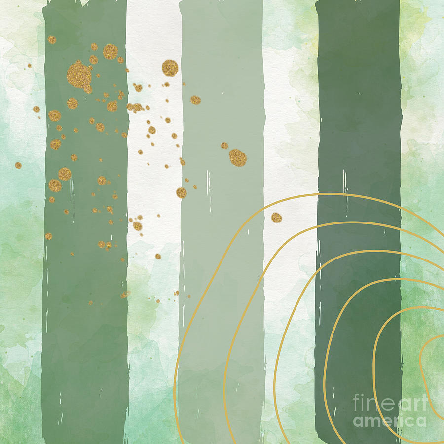 Green and Gold Abstract with popular Boho elements background Photograph by Milleflore Images