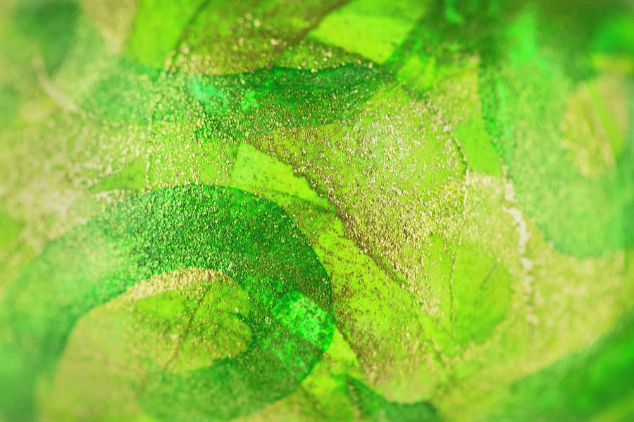 Green And Gold Twist On Eggshell Photograph