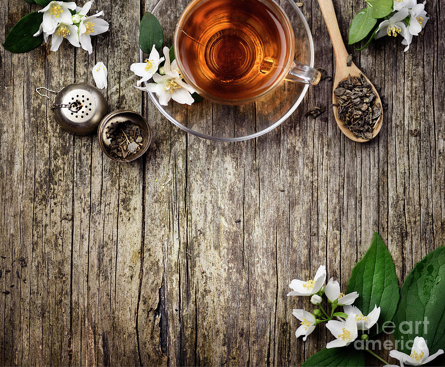Green and jasmine tea from above Photograph by Jelena Jovanovic