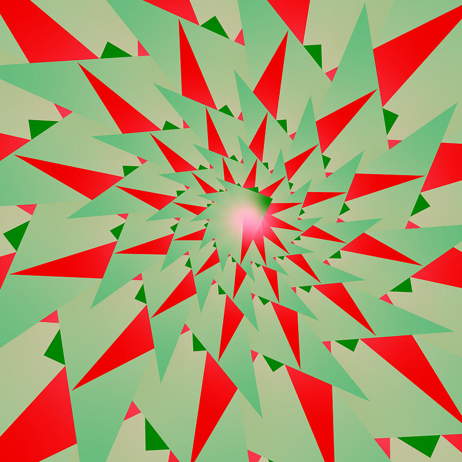 Green and red abstract Star Spiral Digital Art by Ariel Guevara - Fine ...