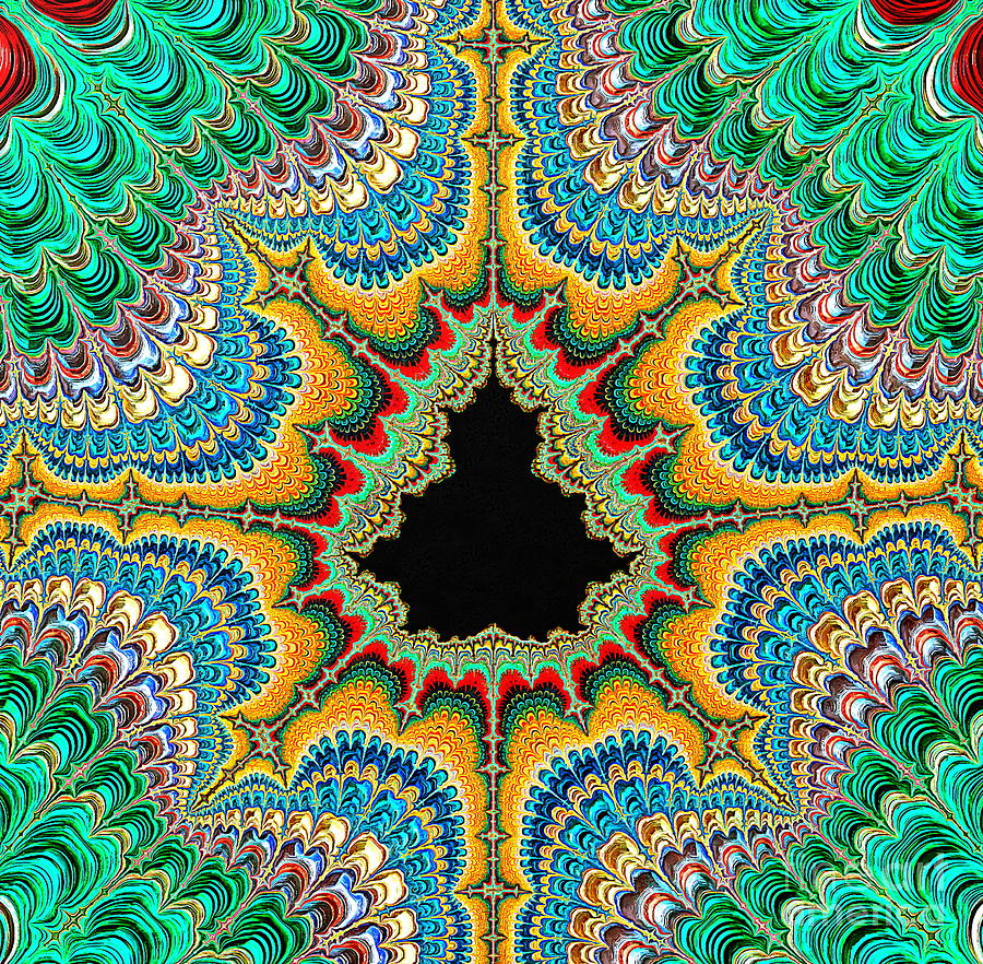 Buddhabrot Photograph - Green and Red Buddhabrot Fractal by Sea Change Vibes
