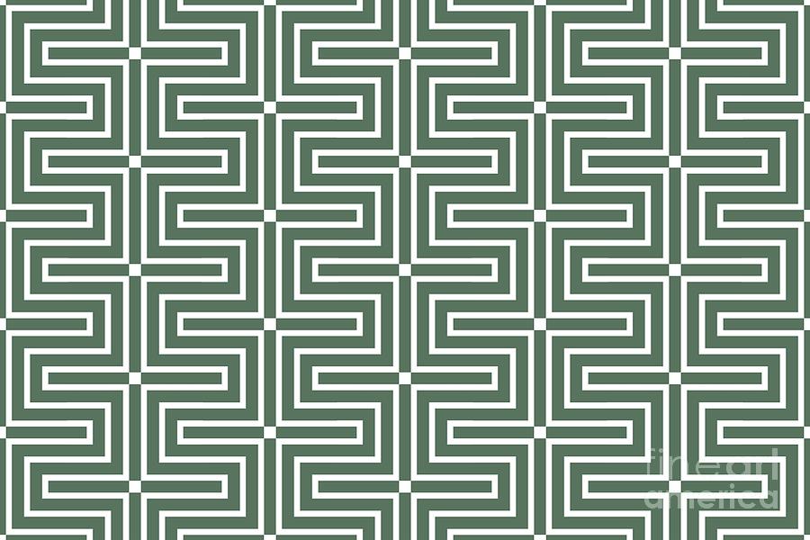 Green and White Tessellation Line Pattern 3 Pairs Coloro 2022 Popular ...