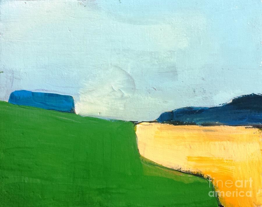 Green and yellow fields Painting by Vesna Antic