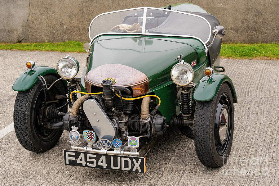 Green Antique Three-wheeler on Lamb Holm Photograph by Bob Phillips